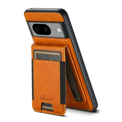 For Google Pixel 7a Suteni H17 Oil Eax Leather Detachable Wallet Phone Case(Khaki) - Google Cases by Suteni | Online Shopping South Africa | PMC Jewellery | Buy Now Pay Later Mobicred