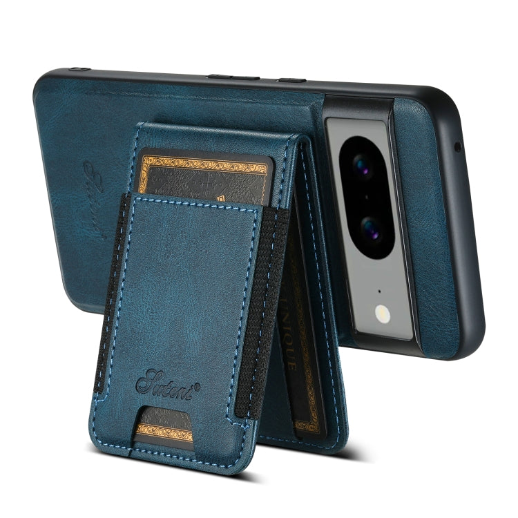 For Google Pixel 7 Suteni H17 Oil Eax Leather Detachable Wallet Phone Case(Blue) - Google Cases by Suteni | Online Shopping South Africa | PMC Jewellery | Buy Now Pay Later Mobicred