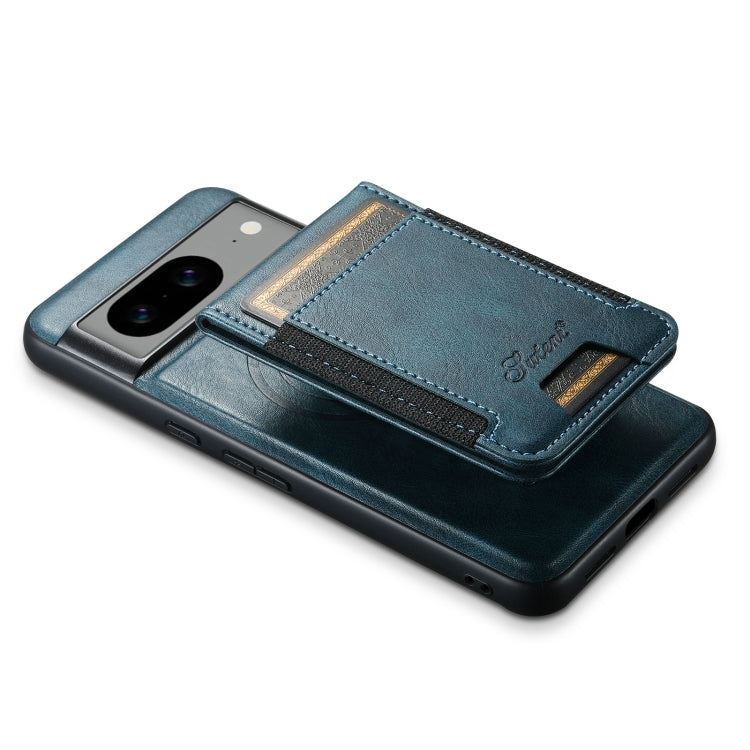 For Google Pixel 7 Suteni H17 Oil Eax Leather Detachable Wallet Phone Case(Blue) - Google Cases by Suteni | Online Shopping South Africa | PMC Jewellery | Buy Now Pay Later Mobicred