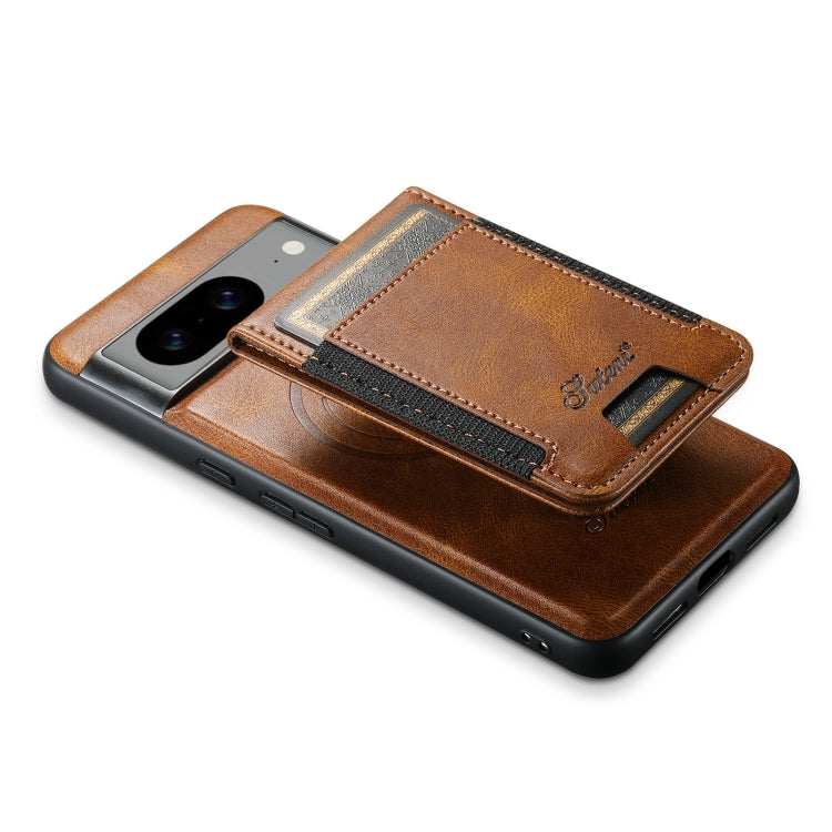 For Google Pixel 8a Suteni H17 Oil Eax Leather Detachable Wallet Phone Case(Brown) - Google Cases by Suteni | Online Shopping South Africa | PMC Jewellery | Buy Now Pay Later Mobicred