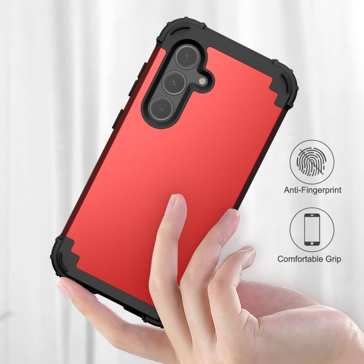 For Samsung Galaxy S24+ 5G 3 in 1 Silicone Hybrid PC Shockproof Phone Case(Red) - Galaxy S24+ 5G Cases by PMC Jewellery | Online Shopping South Africa | PMC Jewellery