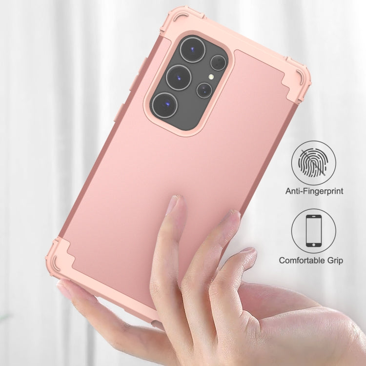 For Samsung Galaxy S24 Ultra 5G 3 in 1 Silicone Hybrid PC Shockproof Phone Case(Rose Gold) - Galaxy S24 Ultra 5G Cases by PMC Jewellery | Online Shopping South Africa | PMC Jewellery