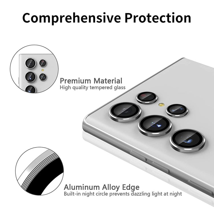 For Samsung Galaxy S24 Ultra 5G ENKAY Hat-Prince 9H Rear Camera Lens Aluminium Alloy Tempered Glass Film(Silver) - Galaxy S24 Ultra 5G Tempered Glass by ENKAY | Online Shopping South Africa | PMC Jewellery
