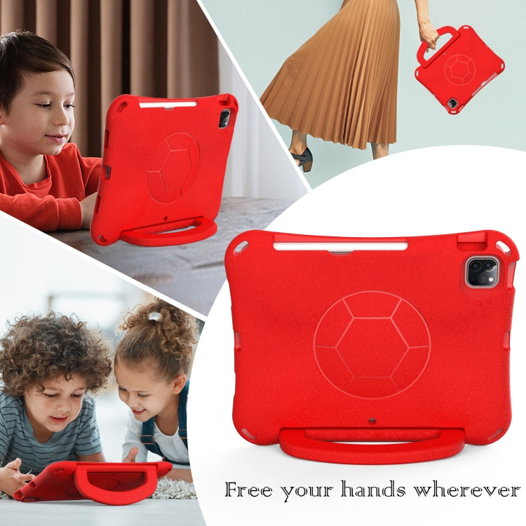For iPad Air 11 2024 Handle Football Shaped EVA Shockproof Tablet Case(Red) - iPad Air 11 2024 Cases by PMC TechLife | Online Shopping South Africa | PMC TechLife | Buy Now Pay Later Mobicred