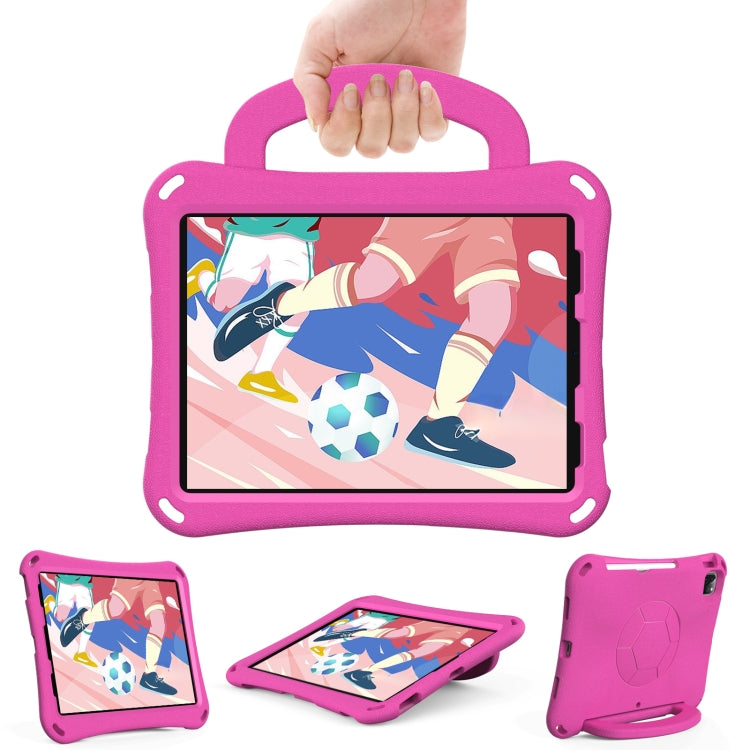 For iPad Air 11 2024 Handle Football Shaped EVA Shockproof Tablet Case(Rose Red) - iPad Air 11 2024 Cases by PMC TechLife | Online Shopping South Africa | PMC TechLife | Buy Now Pay Later Mobicred