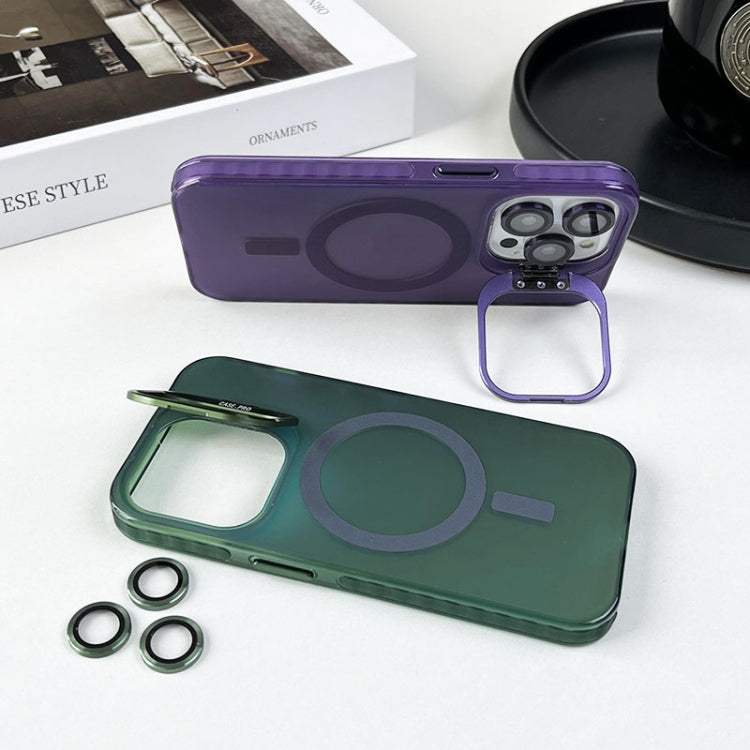 For iPhone 15 MagSafe Lens Holder PC Hybrid TPU Phone Case(Green) - iPhone 15 Cases by PMC TechLife | Online Shopping South Africa | PMC TechLife