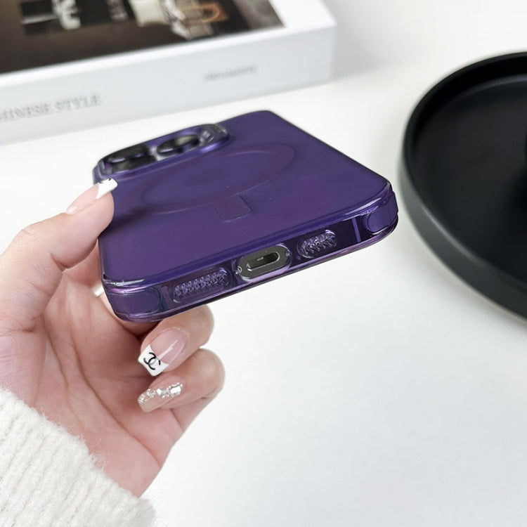 For iPhone 13 Pro Max MagSafe Lens Holder PC Hybrid TPU Phone Case(Purple) - iPhone 13 Pro Max Cases by PMC Jewellery | Online Shopping South Africa | PMC Jewellery