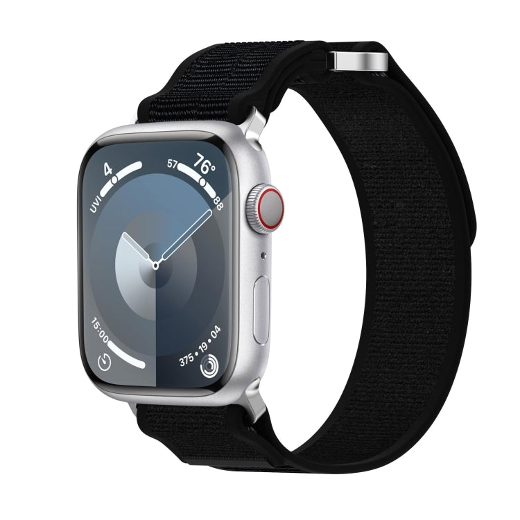 For Apple Watch SE 2023 40mm Double Hook and Loop Faster Nylon Watch Band(Black) - free shipping - PMC TechLife - Order now!
