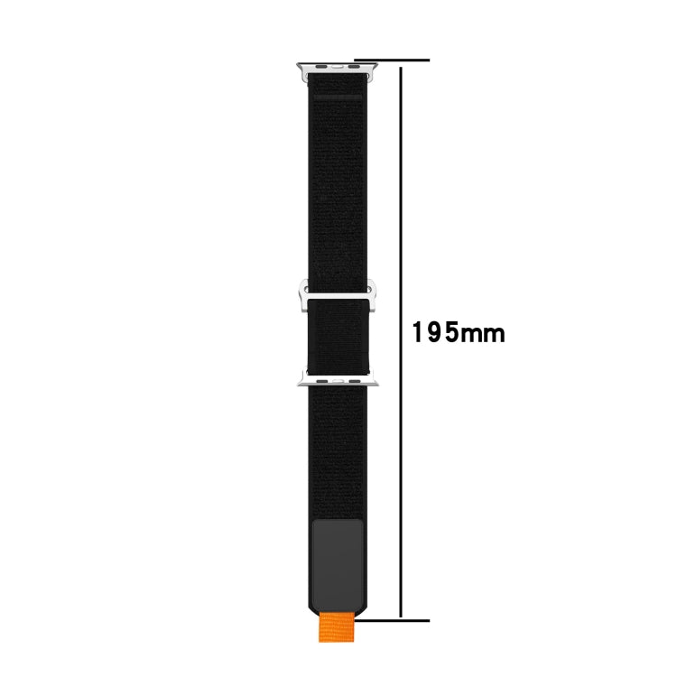 For Apple Watch Ultra 2 49mm Double Hook and Loop Faster Nylon Watch Band(Black+Grey) - Watch Bands by PMC TechLife | Online Shopping South Africa | PMC TechLife