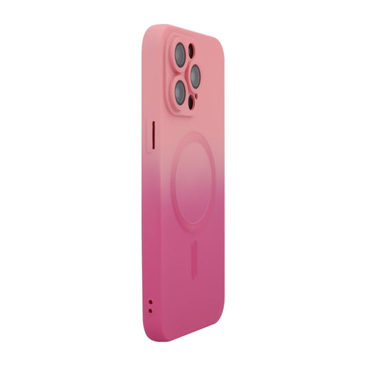 For iPhone 16 Pro ENKAY Hat-Prince MagSafe Rainbow Gradient Silicone Phone Case with Lens Film(Pink Rose) - iPhone 16 Pro Cases by ENKAY | Online Shopping South Africa | PMC Jewellery | Buy Now Pay Later Mobicred