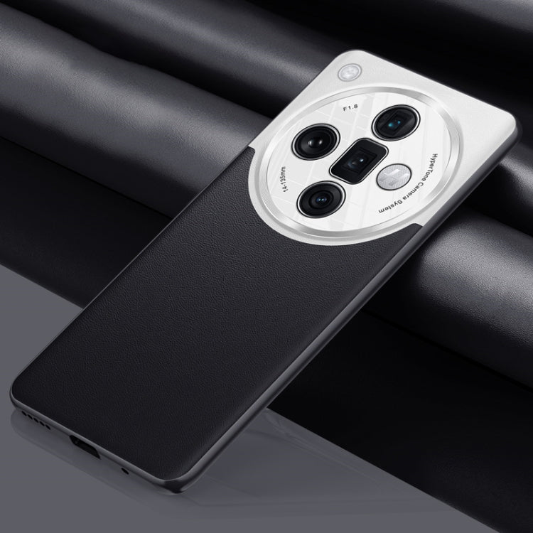 For OPPO  Find X7 Ultra Plain-leather All-inclusive Shockproof Phone Case(Silver) - Find X7 Ultra Cases by PMC TechLife | Online Shopping South Africa | PMC TechLife | Buy Now Pay Later Mobicred