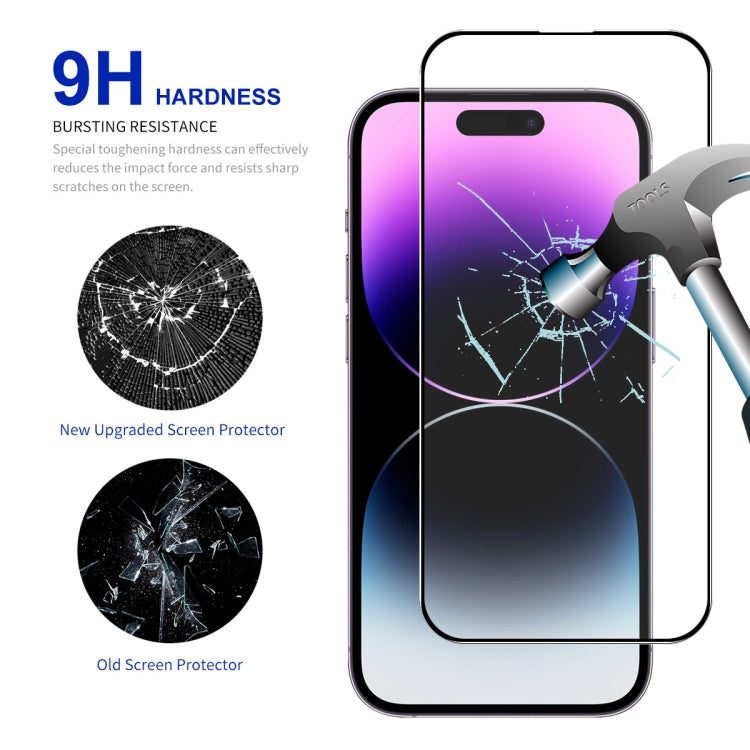 For iPhone 14 Pro Max ENKAY Easy Install High Alumina Silicon Full Glass Film - iPhone 14 Pro Max Tempered Glass by ENKAY | Online Shopping South Africa | PMC Jewellery | Buy Now Pay Later Mobicred