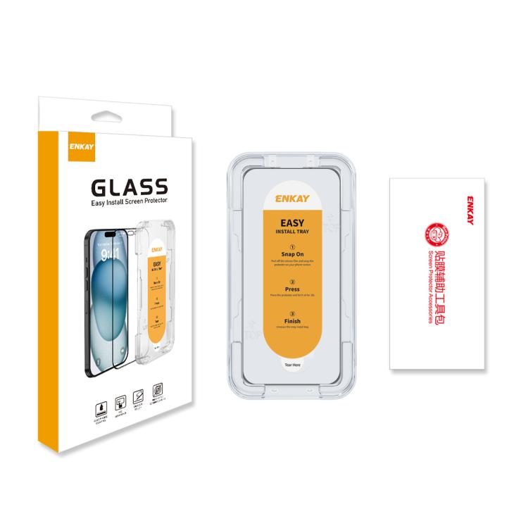 For iPhone 14 Pro Max ENKAY Easy Install High Alumina Silicon Full Glass Film - iPhone 14 Pro Max Tempered Glass by ENKAY | Online Shopping South Africa | PMC Jewellery | Buy Now Pay Later Mobicred