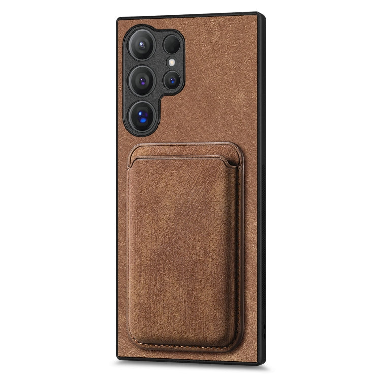 For Samsung Galaxy S25 Ultra 5G Retro Leather Card Bag Magnetic Phone Case(Brown) - Galaxy S25 Ultra 5G Cases by PMC Jewellery | Online Shopping South Africa | PMC Jewellery | Buy Now Pay Later Mobicred