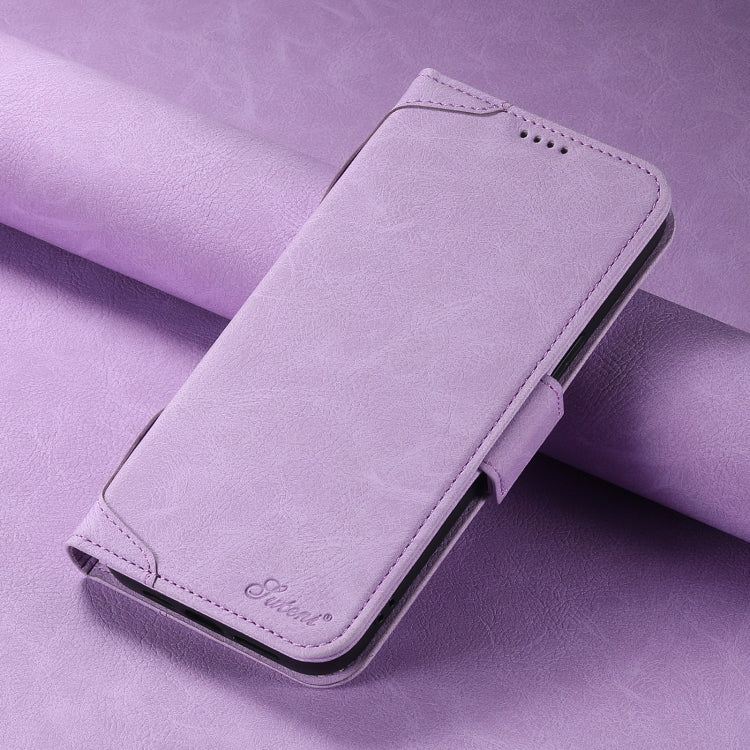 For iPhone 12 / 12 Pro SUTENI J07 Multifunctional Horizontal Flip Magsafe Leather Phone Case(Purple) - iPhone 12 / 12 Pro Cases by Suteni | Online Shopping South Africa | PMC Jewellery | Buy Now Pay Later Mobicred