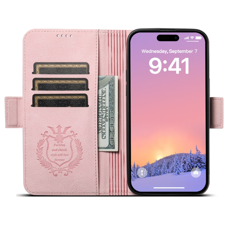 For iPhone 13 Pro Max SUTENI J07 Multifunctional Horizontal Flip Magsafe Leather Phone Case(Pink) - iPhone 13 Pro Max Cases by Suteni | Online Shopping South Africa | PMC Jewellery | Buy Now Pay Later Mobicred