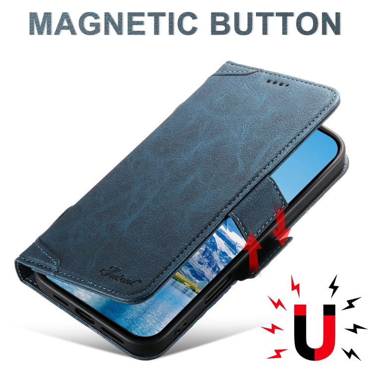 For iPhone 16 SUTENI J07 Multifunctional Horizontal Flip Magsafe Leather Phone Case(Blue) - iPhone 16 Cases by Suteni | Online Shopping South Africa | PMC Jewellery | Buy Now Pay Later Mobicred