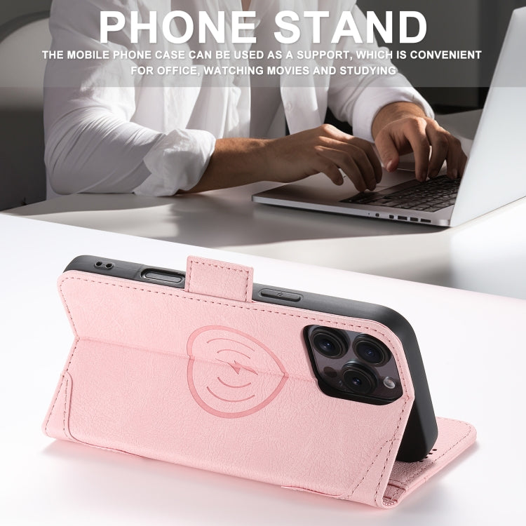 For iPhone 16 SUTENI J07 Multifunctional Horizontal Flip Magsafe Leather Phone Case(Pink) - iPhone 16 Cases by Suteni | Online Shopping South Africa | PMC Jewellery | Buy Now Pay Later Mobicred