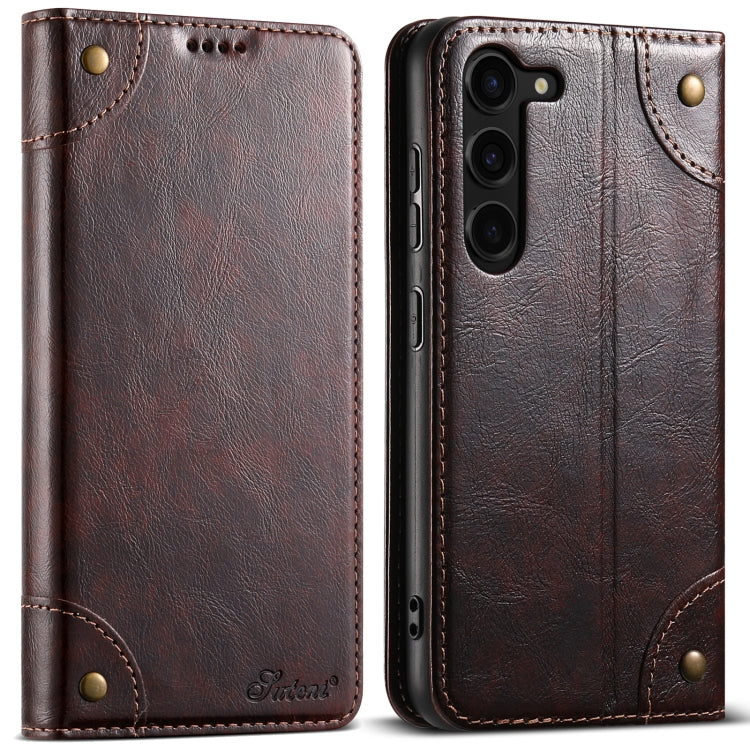 For Samsung Galaxy S24+ 5G Suteni Baroque Calf Texture Buckle Wallet Leather Phone Case(Brown) - Galaxy S24+ 5G Cases by Suteni | Online Shopping South Africa | PMC Jewellery | Buy Now Pay Later Mobicred