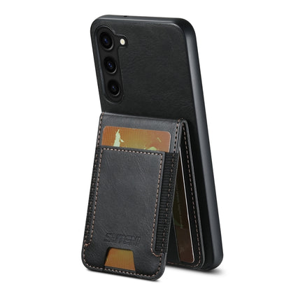 For Samsung Galaxy S24+ 5G Suteni H03 Oil Wax Leather Wallet Stand Back Phone Case(Black) - Galaxy S24+ 5G Cases by Suteni | Online Shopping South Africa | PMC Jewellery | Buy Now Pay Later Mobicred