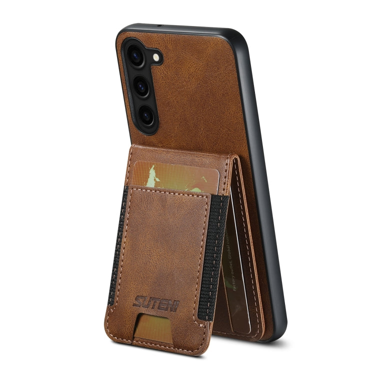 For Samsung Galaxy S24+ 5G Suteni H03 Oil Wax Leather Wallet Stand Back Phone Case(Brown) - Galaxy S24+ 5G Cases by Suteni | Online Shopping South Africa | PMC Jewellery | Buy Now Pay Later Mobicred