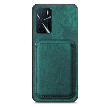 For OPPO A58 4G Retro Leather Card Bag Magnetic Phone Case(Green) - OPPO Cases by PMC Jewellery | Online Shopping South Africa | PMC Jewellery | Buy Now Pay Later Mobicred