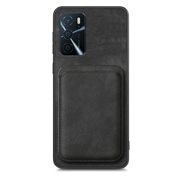 For OPPO A58 4G Retro Leather Card Bag Magnetic Phone Case(Black) - OPPO Cases by PMC Jewellery | Online Shopping South Africa | PMC Jewellery | Buy Now Pay Later Mobicred