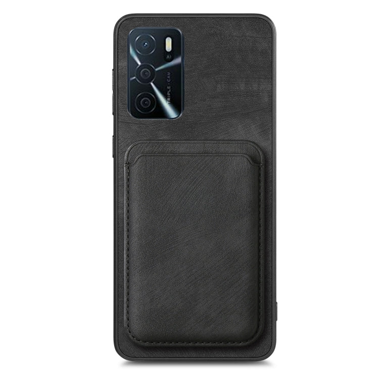 For OPPO Reno10 Pro Global Retro Leather Card Bag Magnetic Phone Case(Black) - OPPO Cases by PMC Jewellery | Online Shopping South Africa | PMC Jewellery | Buy Now Pay Later Mobicred
