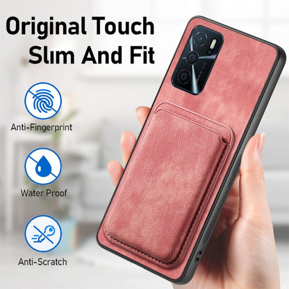 For OPPO A78 4G Retro Leather Card Bag Magnetic Phone Case(Pink) - OPPO Cases by PMC Jewellery | Online Shopping South Africa | PMC Jewellery | Buy Now Pay Later Mobicred