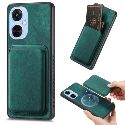 For OPPO K11X 5G Retro Leather Card Bag Magnetic Phone Case(Green) - OPPO Cases by PMC Jewellery | Online Shopping South Africa | PMC Jewellery | Buy Now Pay Later Mobicred