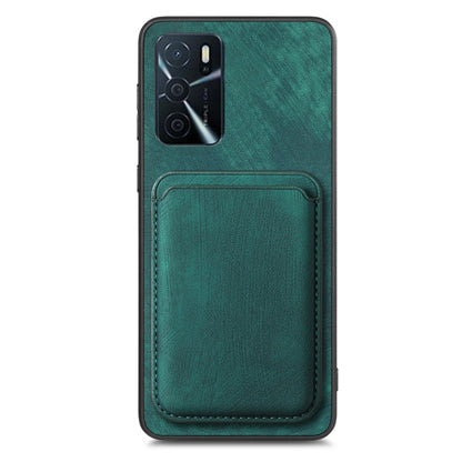 For OPPO A17K Retro Leather Card Bag Magnetic Phone Case(Green) - OPPO Cases by PMC Jewellery | Online Shopping South Africa | PMC Jewellery | Buy Now Pay Later Mobicred