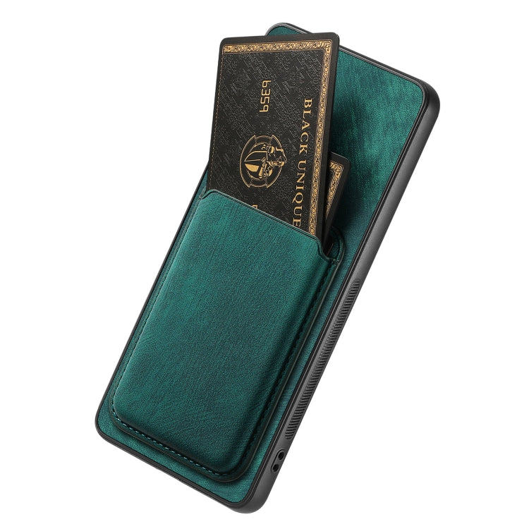 For OPPO A17 Retro Leather Card Bag Magnetic Phone Case(Green) - OPPO Cases by PMC TechLife | Online Shopping South Africa | PMC TechLife | Buy Now Pay Later Mobicred