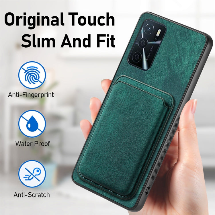 For OPPO A17 Retro Leather Card Bag Magnetic Phone Case(Green) - OPPO Cases by PMC TechLife | Online Shopping South Africa | PMC TechLife | Buy Now Pay Later Mobicred