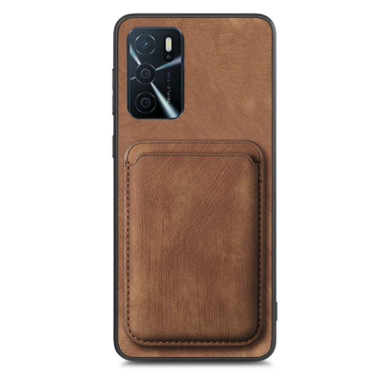 For OPPO A16 Retro Leather Card Bag Magnetic Phone Case(Brown) - OPPO Cases by PMC TechLife | Online Shopping South Africa | PMC TechLife | Buy Now Pay Later Mobicred