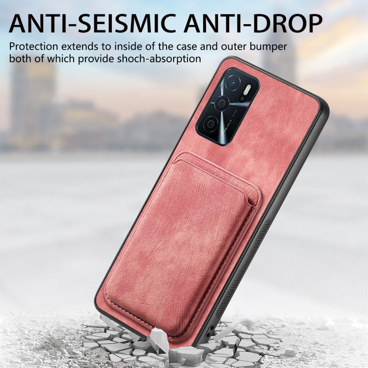 For OPPO A92S Retro Leather Card Bag Magnetic Phone Case(Pink) - OPPO Cases by PMC TechLife | Online Shopping South Africa | PMC TechLife | Buy Now Pay Later Mobicred