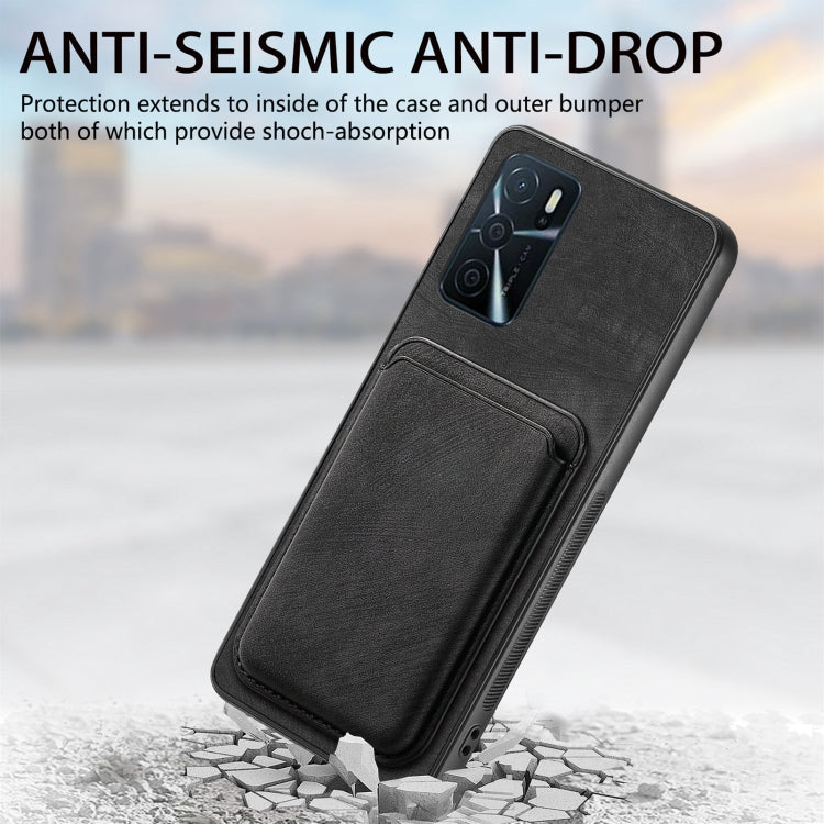 For OPPO A92S Retro Leather Card Bag Magnetic Phone Case(Black) - OPPO Cases by PMC TechLife | Online Shopping South Africa | PMC TechLife | Buy Now Pay Later Mobicred