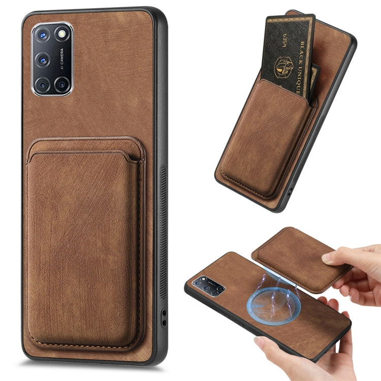 For OPPO A52 / A72/ A92 Retro Leather Card Bag Magnetic Phone Case(Brown) - OPPO Cases by PMC TechLife | Online Shopping South Africa | PMC TechLife | Buy Now Pay Later Mobicred