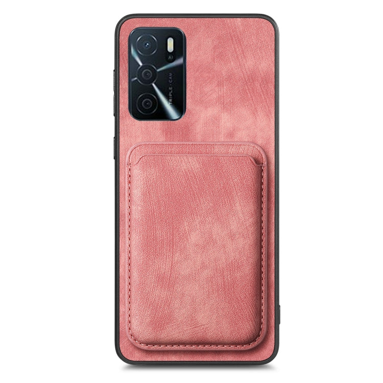 For OPPO A7/A12 Retro Leather Card Bag Magnetic Phone Case(Pink) - OPPO Cases by PMC TechLife | Online Shopping South Africa | PMC TechLife | Buy Now Pay Later Mobicred