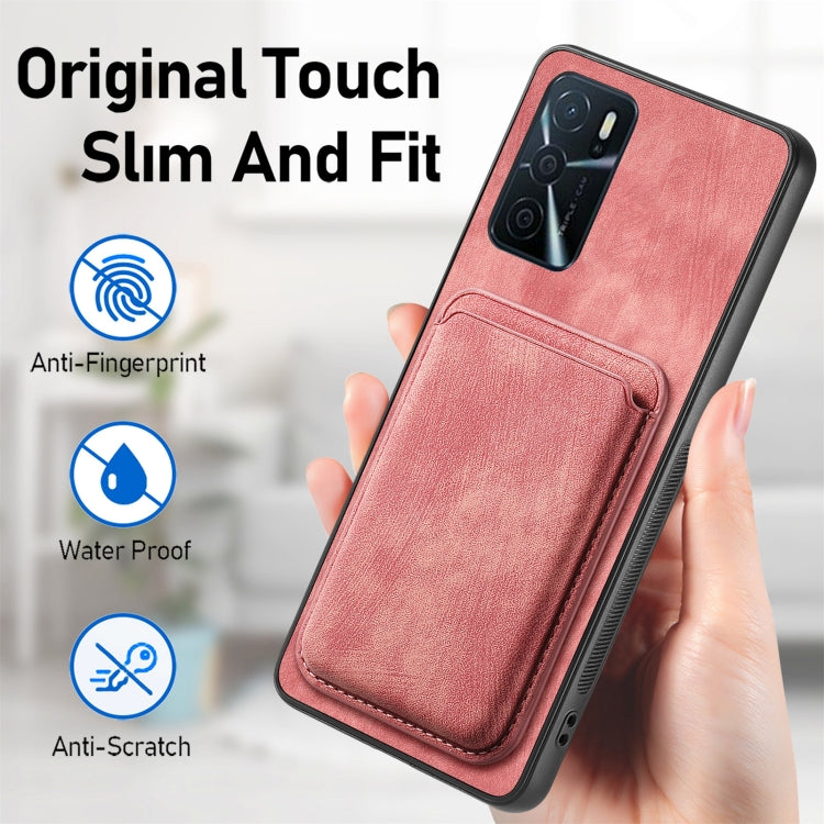 For OPPO A7/A12 Retro Leather Card Bag Magnetic Phone Case(Pink) - OPPO Cases by PMC Jewellery | Online Shopping South Africa | PMC Jewellery | Buy Now Pay Later Mobicred
