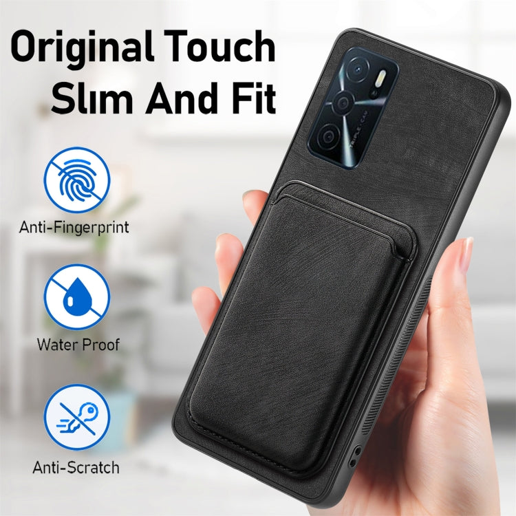 For OPPO A7/A12 Retro Leather Card Bag Magnetic Phone Case(Black) - OPPO Cases by PMC TechLife | Online Shopping South Africa | PMC TechLife | Buy Now Pay Later Mobicred