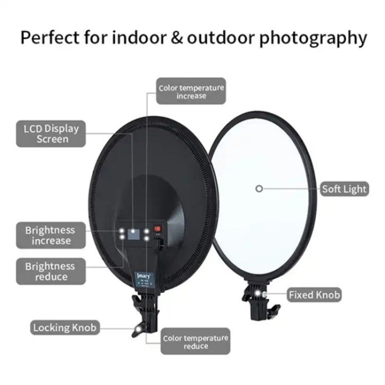 JMARY FM-15RS 40W Adjustable 15-inch Portrait Light Studio LED Round Fill Light(EU Plug) - free shipping - PMC TechLife - Order now!