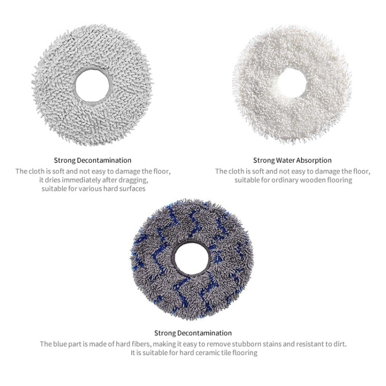 JUNSUNMAY 4pcs Washable Mop Pads Replacement for ECOVACS DEEBOT X1 Turbo / X2 Omni / T20 Pro(Blue+Grey) - free shipping - PMC TechLife - Order now!