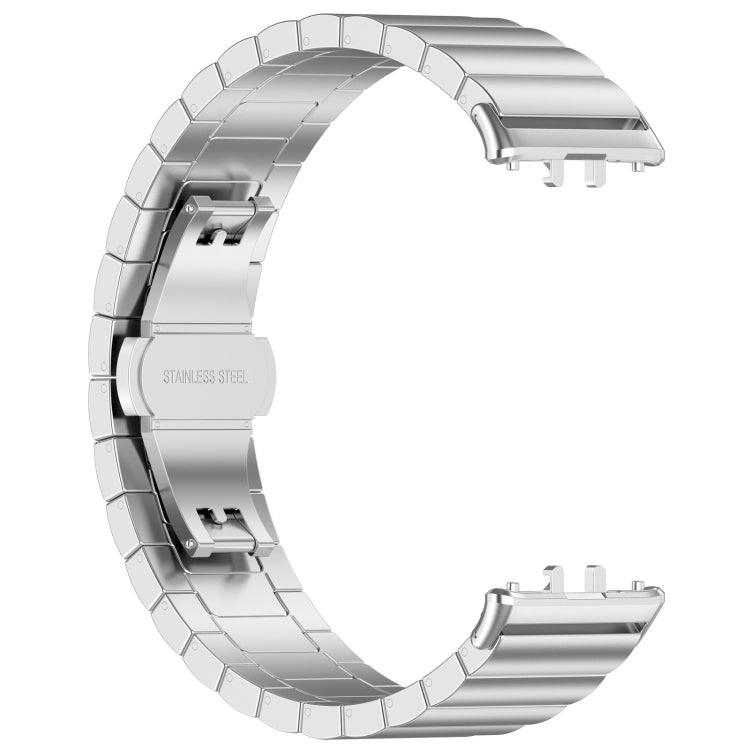 For Samsung Galaxy Fit 3 SM-R390 One Bead Stainless Steel Metal Watch Band(Silver) - Watch Bands by PMC Jewellery | Online Shopping South Africa | PMC Jewellery