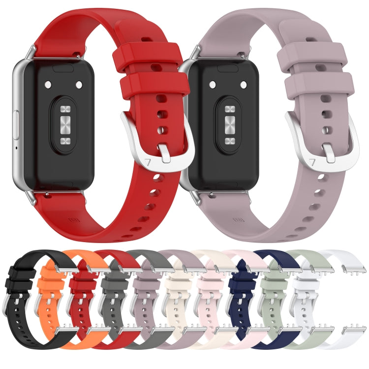 For Samsung Galaxy Fit 3 SM-R390 Metal Connector Liquid Glossy Silicone Watch Band(Starlight) - Watch Bands by PMC Jewellery | Online Shopping South Africa | PMC Jewellery