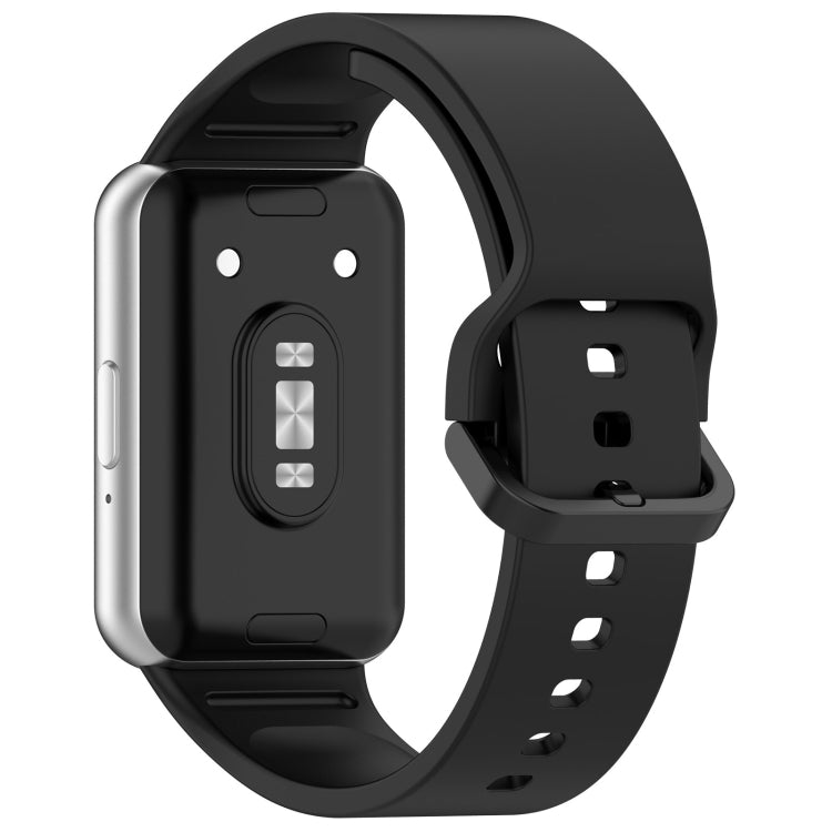 For Samsung Galaxy Fit 3 SM-R390 Solid Color Buckle Silicone Watch Band(Black) - Watch Bands by PMC TechLife | Online Shopping South Africa | PMC TechLife