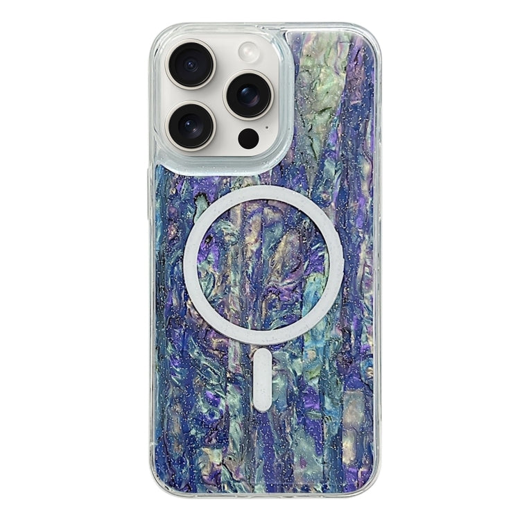 For iPhone 15 Pro Shell Texture Multicolor MagSafe TPU Phone Case(Peacock Blue) - iPhone 15 Pro Cases by PMC TechLife | Online Shopping South Africa | PMC TechLife