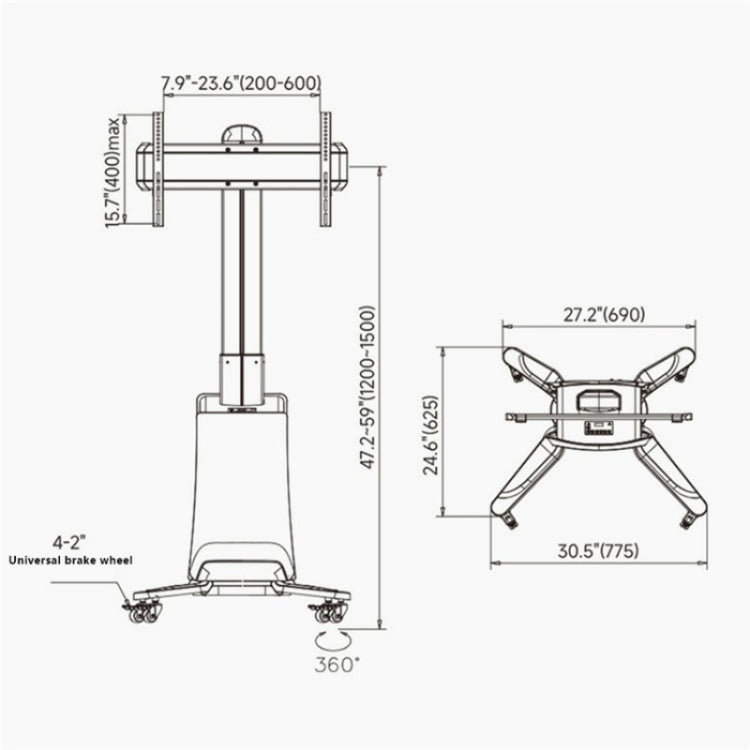 NB G85 55-85 inch TV Electric Remote Control Mobile Cart TV Floor Stand For Samsung / Hisense(US Plug) - TV Brackets & Mounts by PMC Jewellery | Online Shopping South Africa | PMC Jewellery | Buy Now Pay Later Mobicred