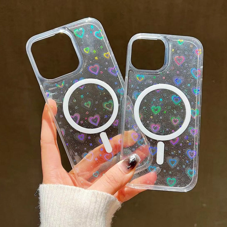 For iPhone  11 Laser Love MagSafe TPU Phone Case(Transparent) - iPhone 11 Cases by PMC TechLife | Online Shopping South Africa | PMC TechLife