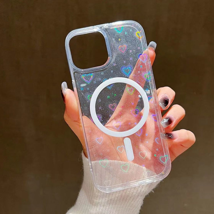 For iPhone 13 Pro Laser Love MagSafe TPU Phone Case(Transparent) - iPhone 13 Pro Cases by PMC TechLife | Online Shopping South Africa | PMC TechLife
