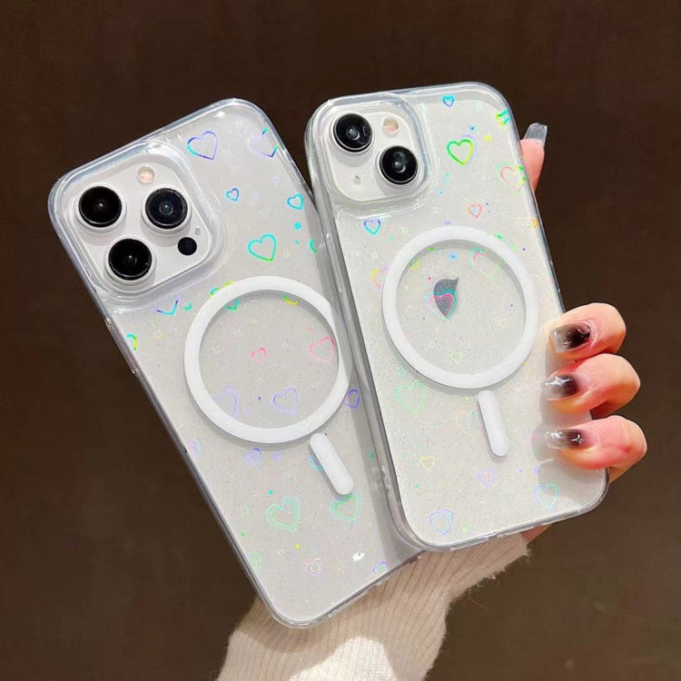 For iPhone 15 Pro Max Laser Love MagSafe TPU Phone Case(Transparent) - free shipping - PMC TechLife - Order now!